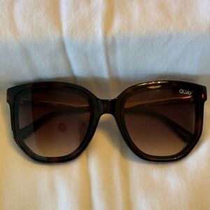 Quay Australia Tortoiseshell Sunglasses with Brown Gradient Lenses and Gold Arms